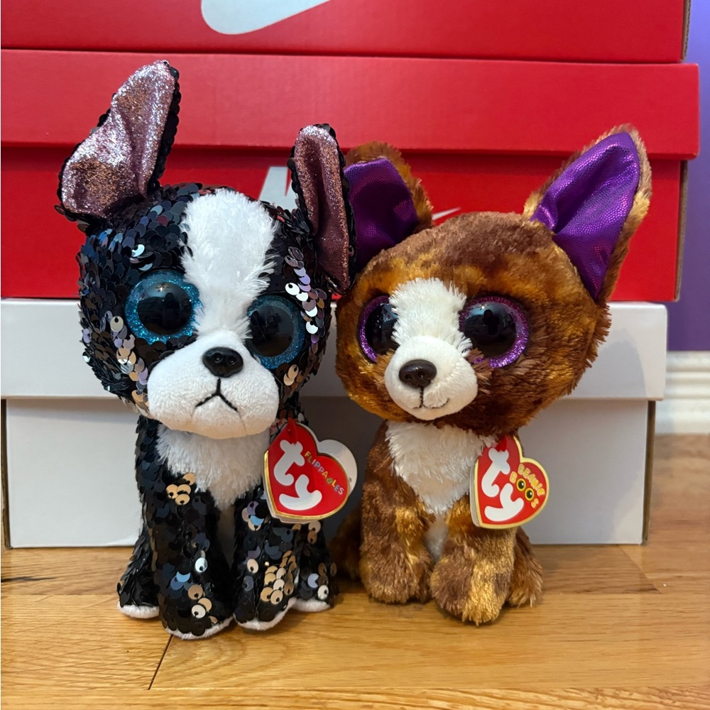 TY Beanie Boo Dexter (Chihuahua) and Portia (Terrier) Bundle